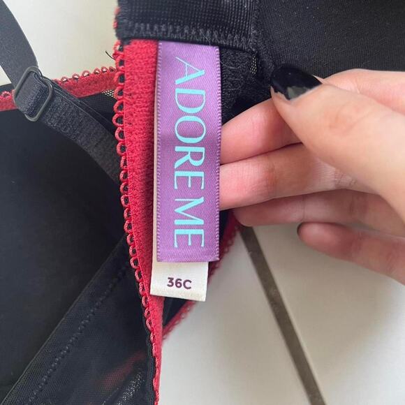 Adore Me Floral Embroidered Bra Size 36C Coquette - Picture 5 of 5